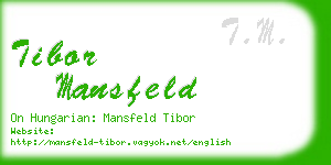 tibor mansfeld business card